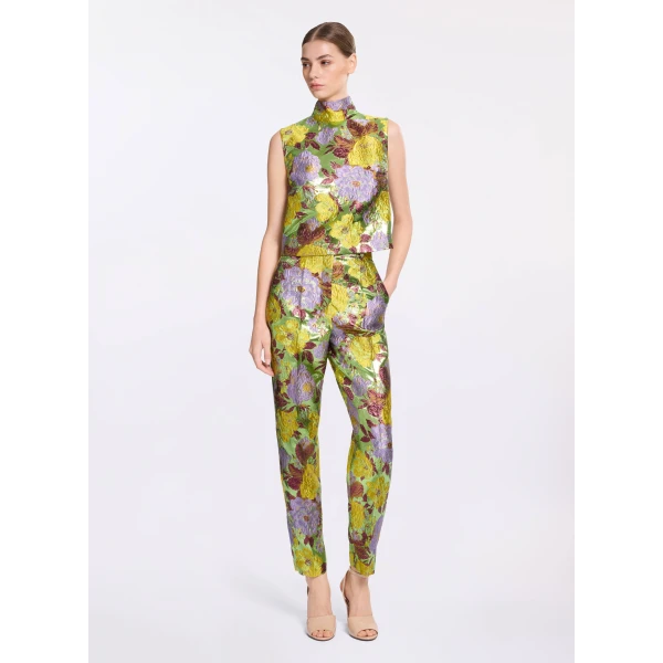 Elie Saab Brocade High Neck Top, view 5