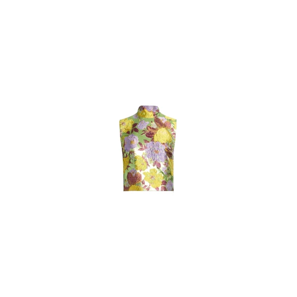 Elie Saab Brocade High Neck Top