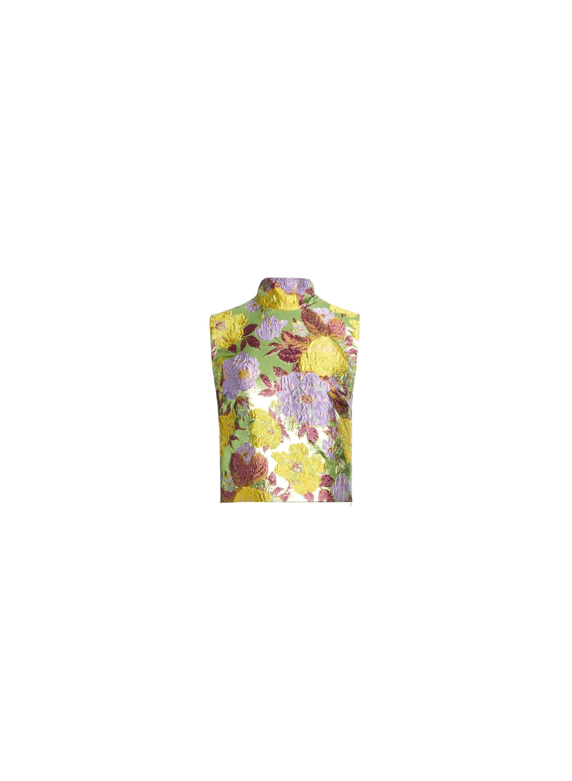 Elie Saab Brocade High Neck Top