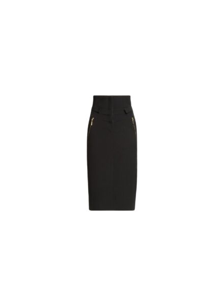 Elie Saab Cady Midi Skirt in Black featuring  – Luxury Designer Fashion at Luxury Shoes .