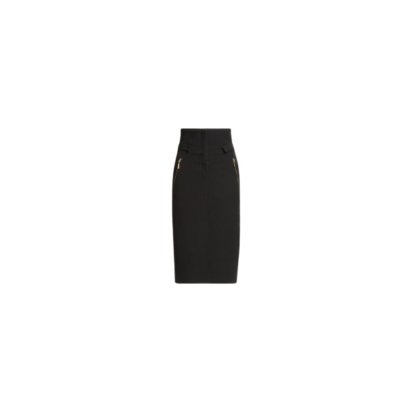 Elie Saab Cady Midi Skirt in Black featuring  – Luxury Designer Fashion at Luxury Shoes .