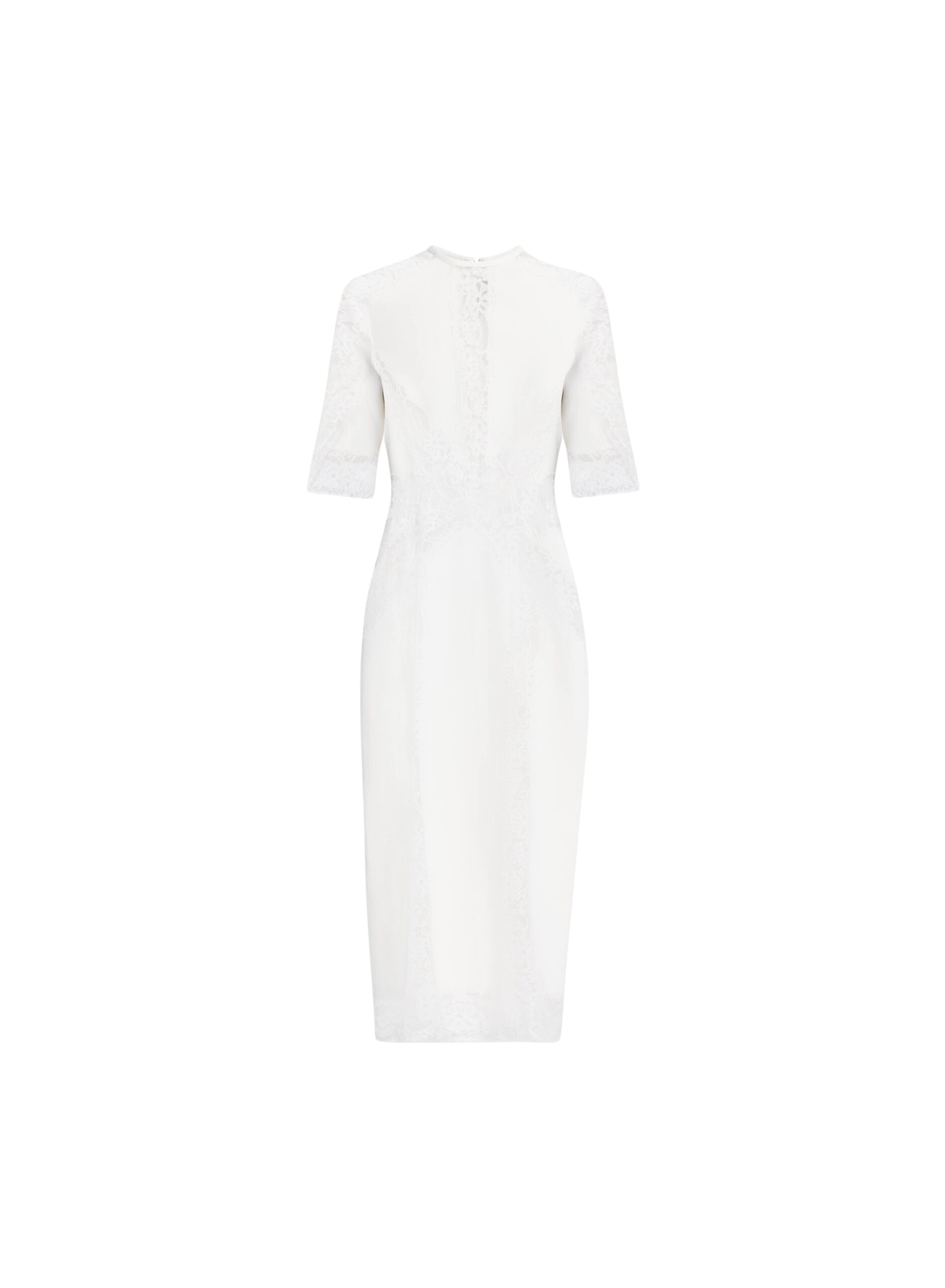 Elie Saab Cady and Lace Dress in White featuring  – Luxury Designer Fashion at Luxury Shoes .