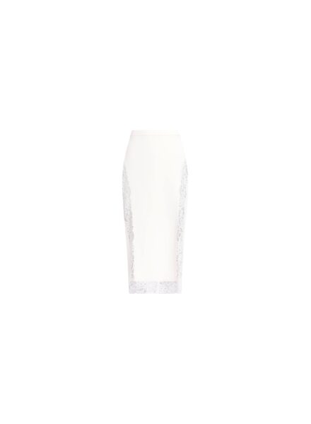 Elie Saab Cady and Lace Skirt in White featuring  – Luxury Designer Fashion at Luxury Shoes .
