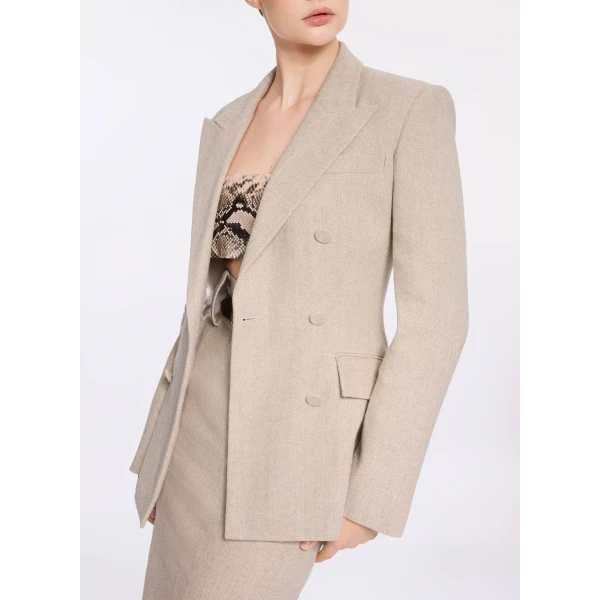 Elie Saab Cotton Canvas Blazer, view 4