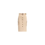 Elie Saab Cotton Drill Midi Skirt