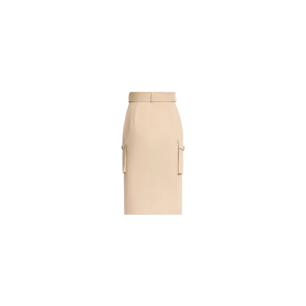 Elie Saab Cotton Drill Midi Skirt, view 5