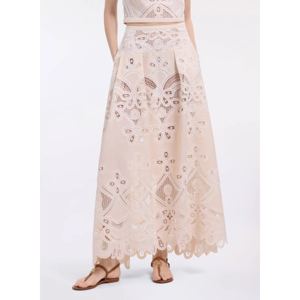 Elie Saab Cotton Embroidered Skirt, view 2