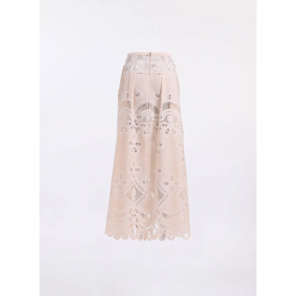Elie Saab Cotton Embroidered Skirt, view 5