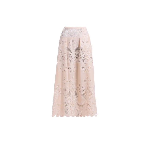 Elie Saab Cotton Embroidered Skirt
