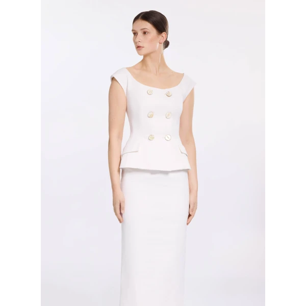 Elie Saab Cotton Piquet Jacket, view 2