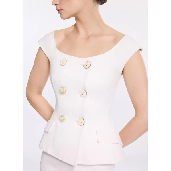 Elie Saab Cotton Piquet Jacket, view 4