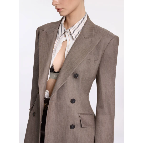 Elie Saab Cotton Twill Blazer, view 4