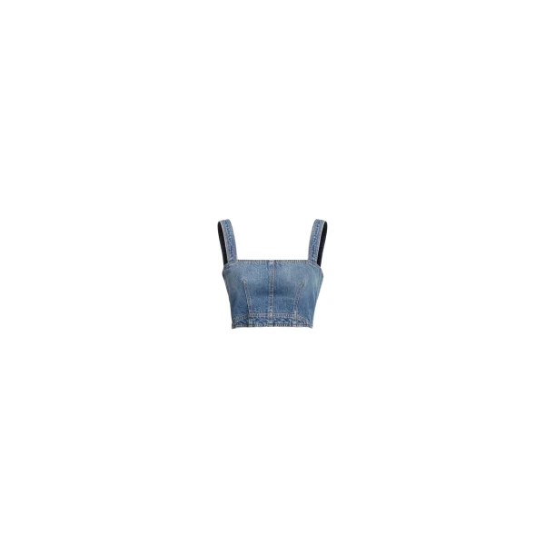 Elie Saab Denim Crop Top