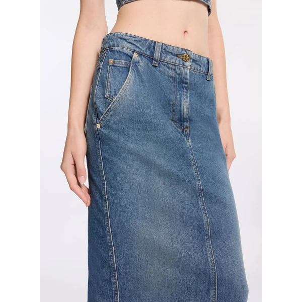 Elie Saab Denim Pencil Skirt, view 4