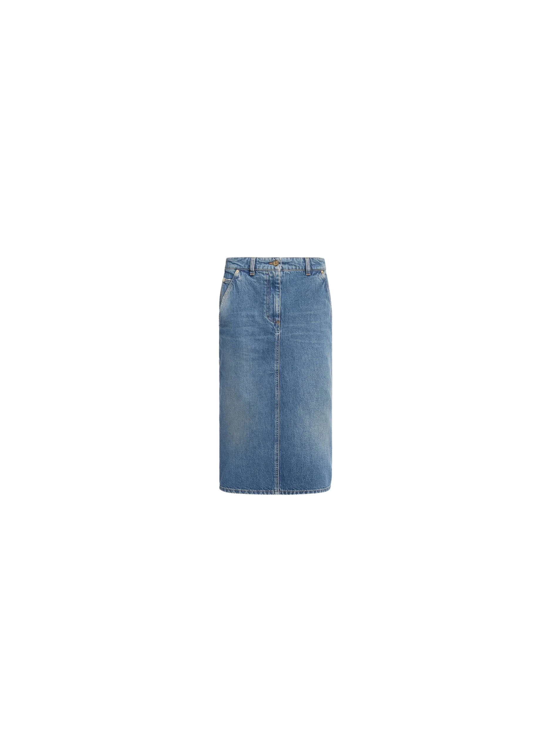 Elie Saab Denim Pencil Skirt
