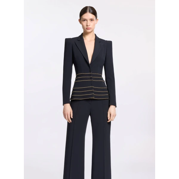 Elie Saab Embellished Cady Blazer, view 2