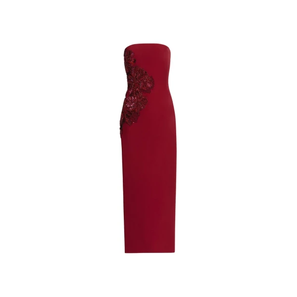 Elie Saab Embellished Cady Midi Dress