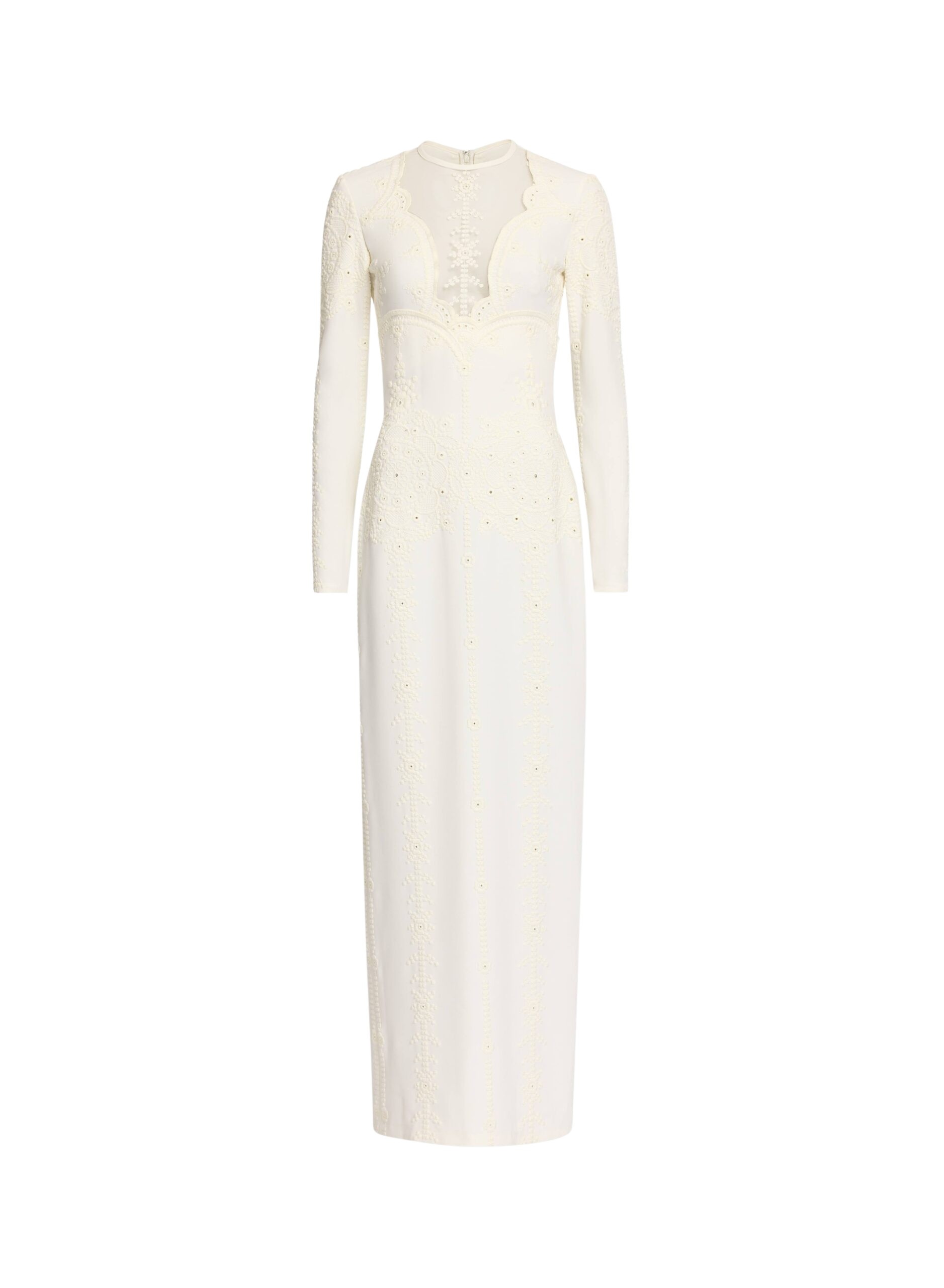 Elie Saab Embroidered Cady Dress in White featuring  – Luxury Designer Fashion at Luxury Shoes .