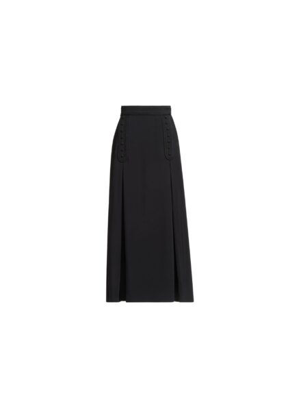 Elie Saab Embroidered Cady Midi Skirt in Black featuring  – Luxury Designer Fashion at Luxury Shoes .