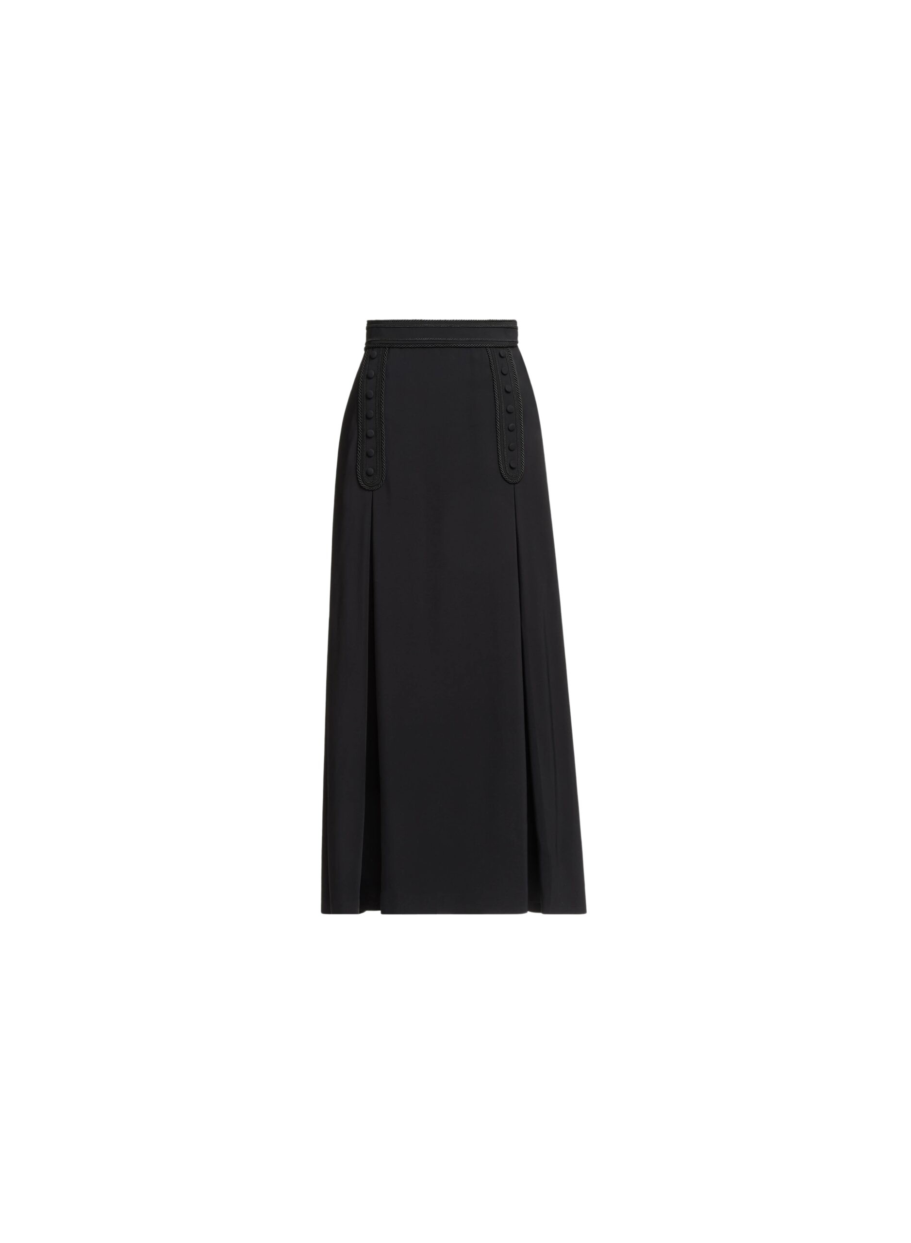 Elie Saab Embroidered Cady Midi Skirt in Black featuring  – Luxury Designer Fashion at Luxury Shoes .