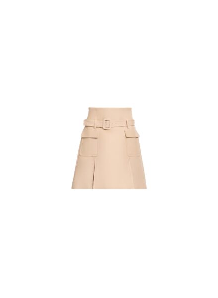 Elie Saab Embroidered Gabardine Short Skirt in Beige featuring  – Luxury Designer Fashion at Luxury Shoes .