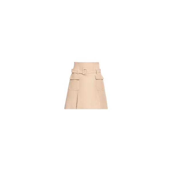 Elie Saab Embroidered Gabardine Short Skirt in Beige featuring  – Luxury Designer Fashion at Luxury Shoes .
