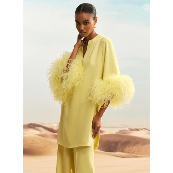 Elie Saab Feather Trimmed Top, view 2