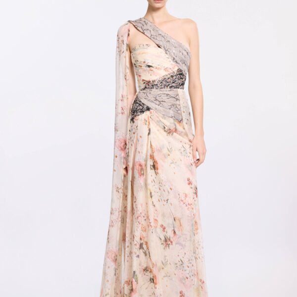 Elie Saab Floral Print Long Dress, view 2