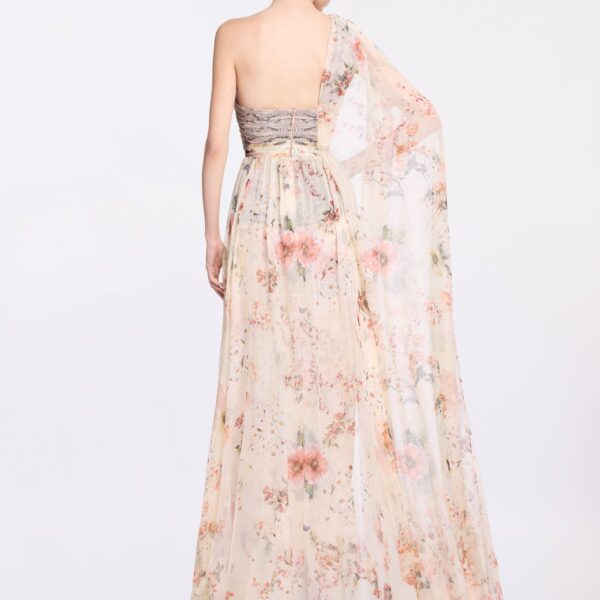 Elie Saab Floral Print Long Dress, view 3
