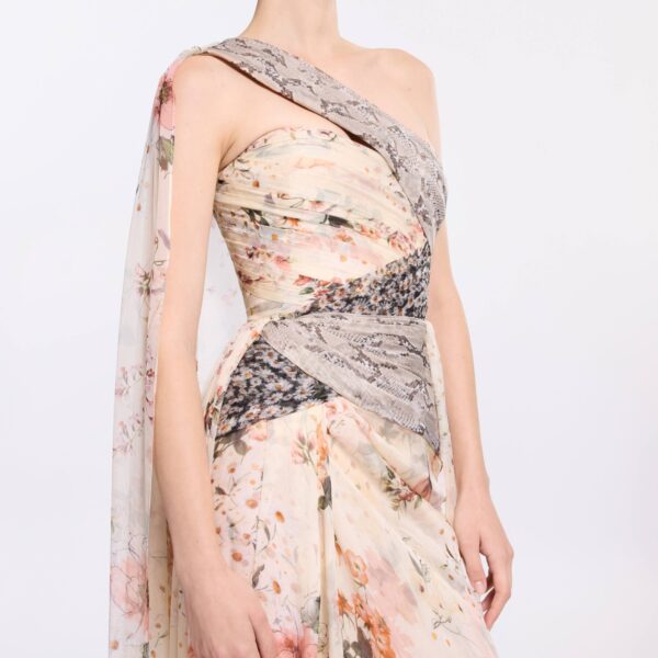 Elie Saab Floral Print Long Dress, view 4