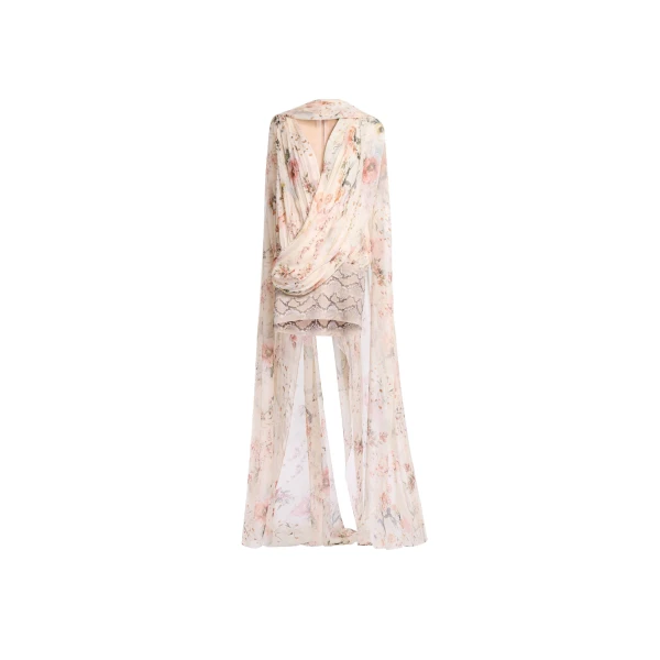 Elie Saab Floral Print Short Dress