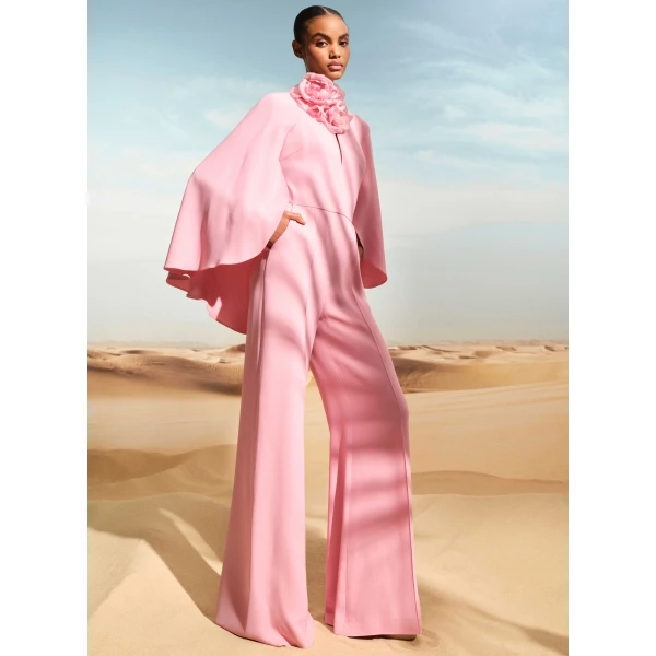 Elie Saab Flower Embellished Cady Jumpsuit, view 2