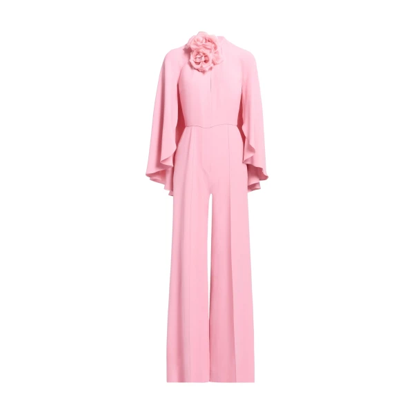 Elie Saab Flower Embellished Cady Jumpsuit
