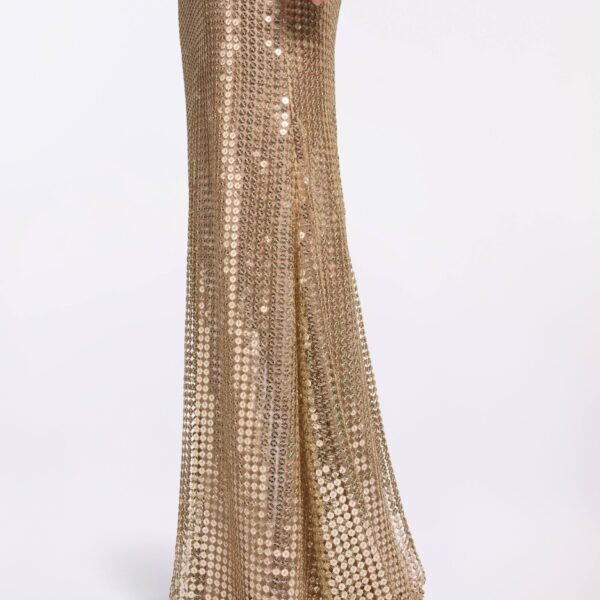 Elie Saab Gold Sequin Long Skirt, view 4