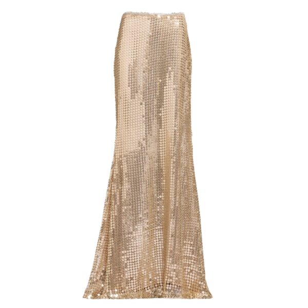 Elie Saab Gold Sequin Long Skirt