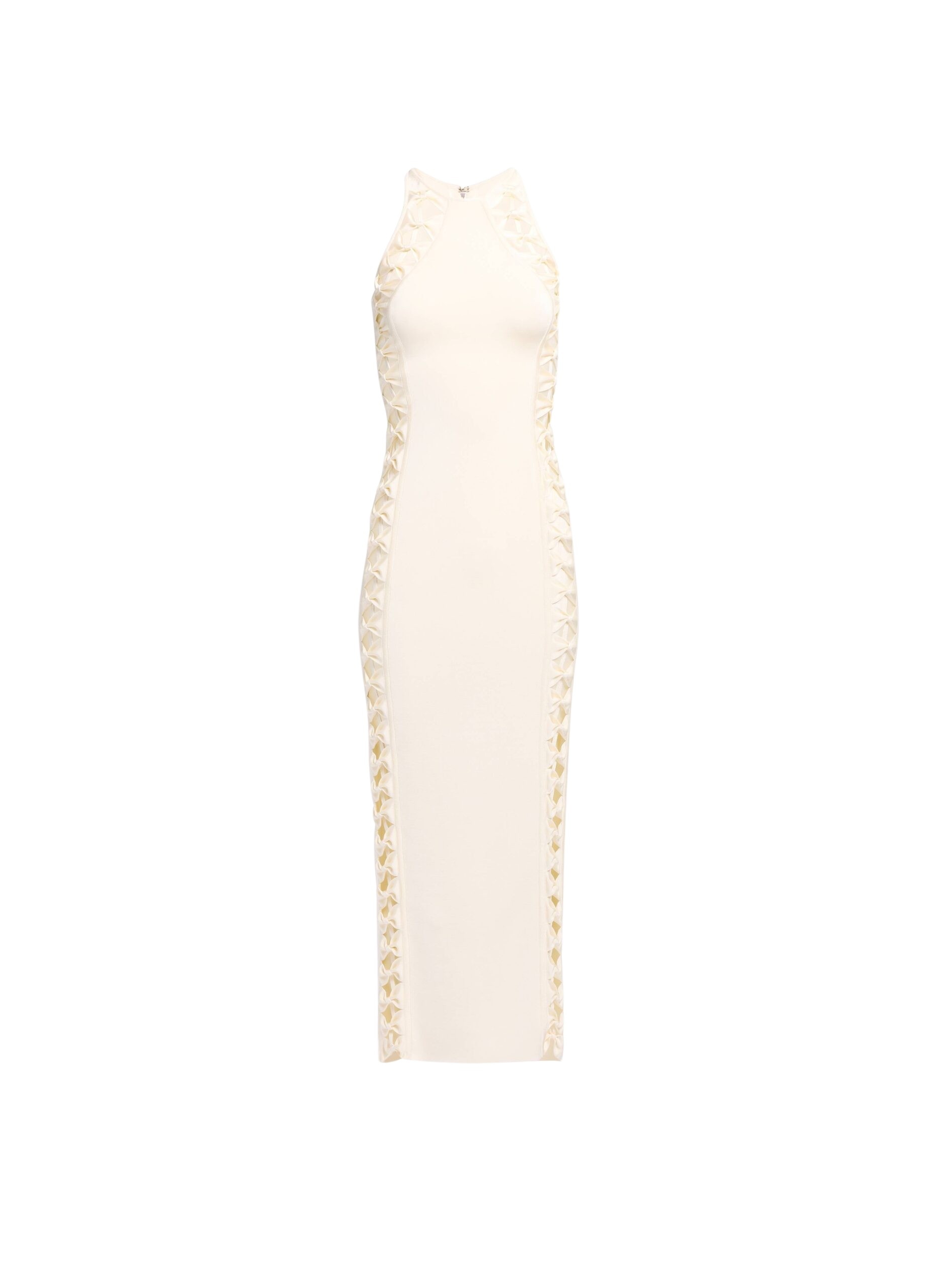Elie Saab Halter Knit Dress in White featuring  – Luxury Designer Fashion at Luxury Shoes .