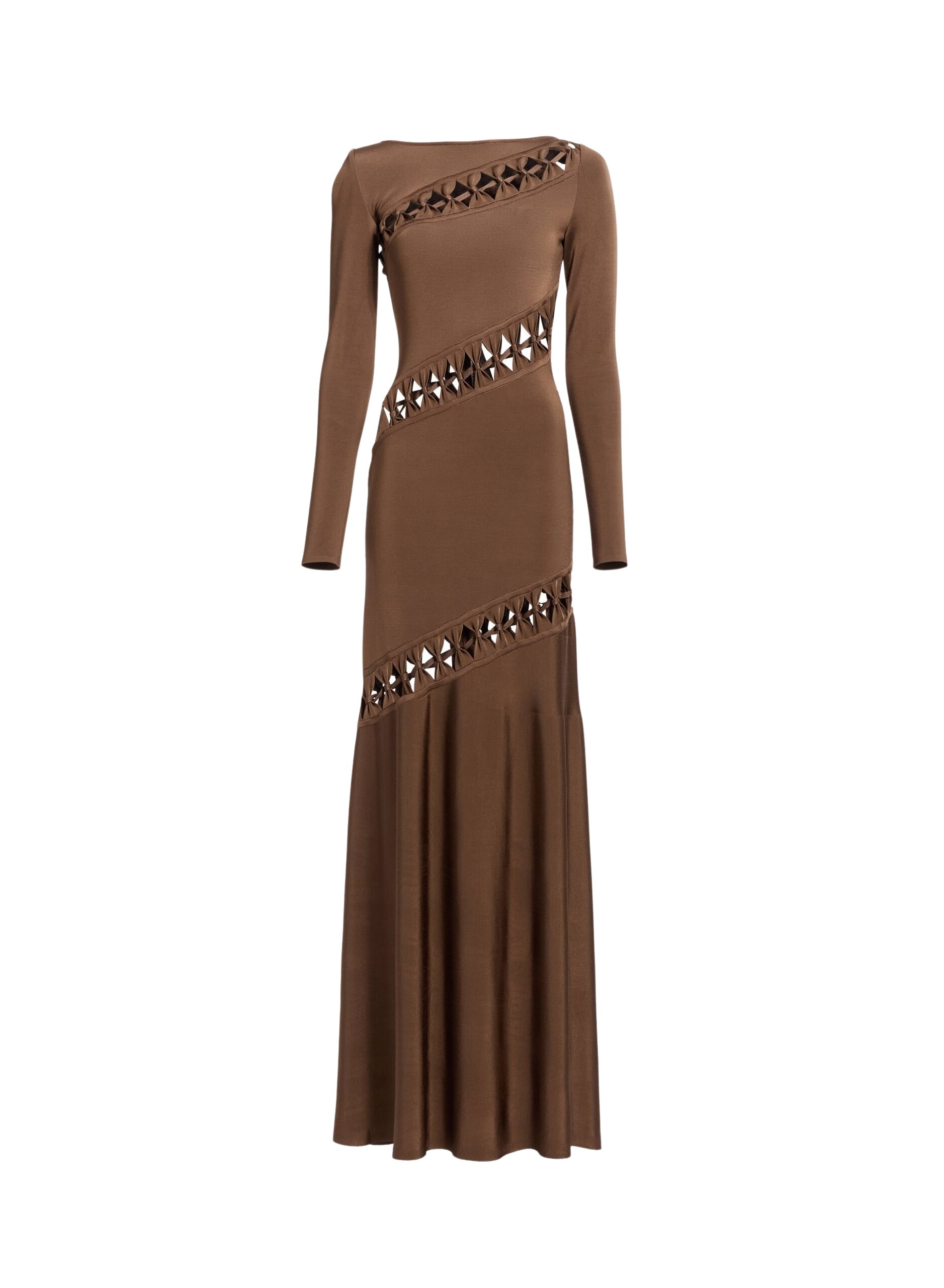 Elie Saab Interlaced Knit Dress in Beige featuring  – Luxury Designer Fashion at Luxury Shoes .