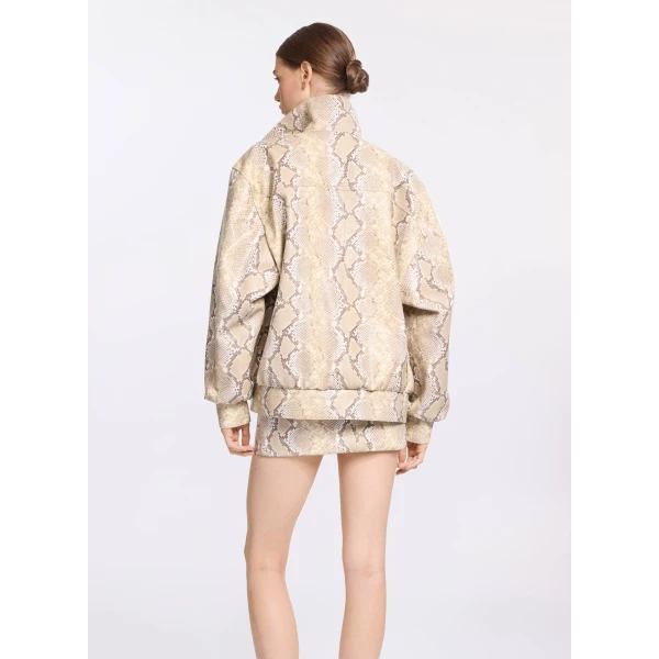 Elie Saab Leather Bomber Jacket, view 3