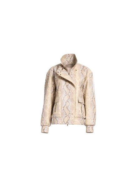 Elie Saab Leather Bomber Jacket in Multicolour featuring  – Luxury Designer Fashion at Luxury Shoes .