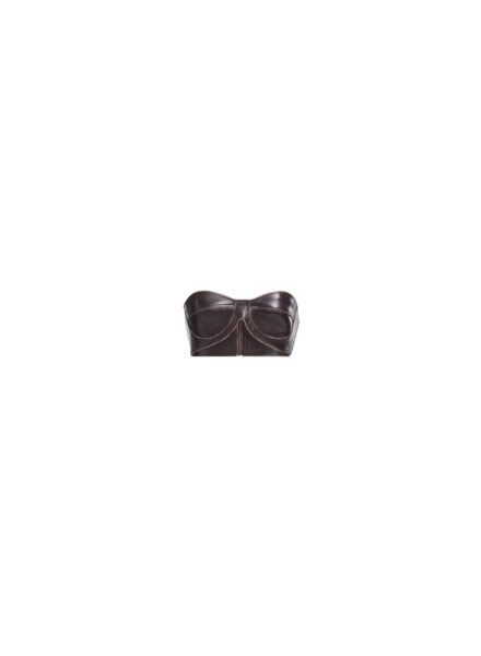 Elie Saab Leather Bralette in Beige featuring  – Luxury Designer Fashion at Luxury Shoes .