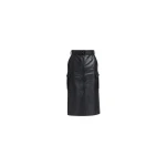 Elie Saab Leather Midi Skirt