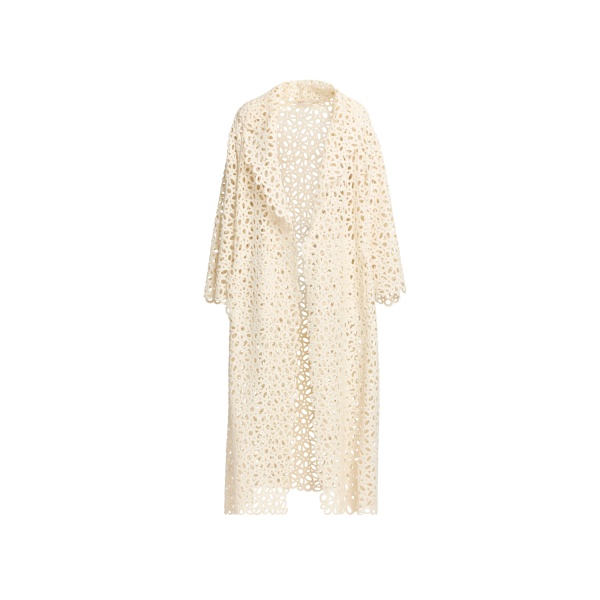 Elie Saab Macramé Coat in White featuring  – Luxury Designer Fashion at Luxury Shoes .