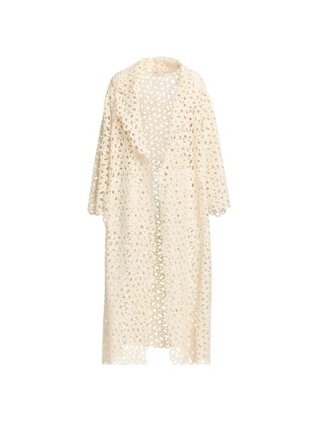 Elie Saab Macramé Coat in White featuring  – Luxury Designer Fashion at Luxury Shoes .