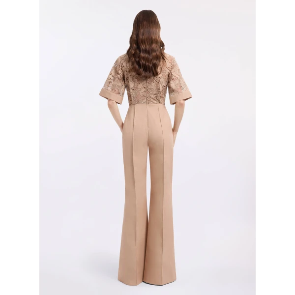 Elie Saab Macramé & Drill Jumpsuit, view 3