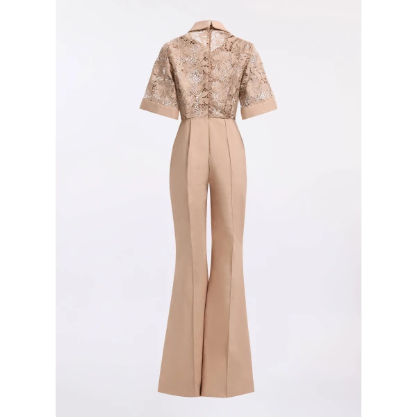 Elie Saab Macramé & Drill Jumpsuit, view 5