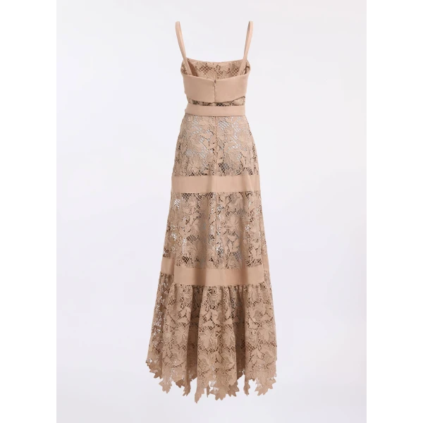 Elie Saab Macramé & Drill Long Dress, view 5