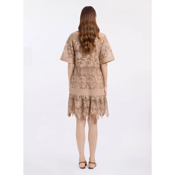 Elie Saab Macramé & Drill Short Dress, view 3