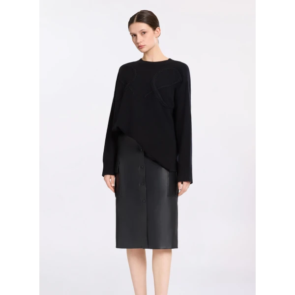Elie Saab Monogram Embroidered Knit Sweater, view 2