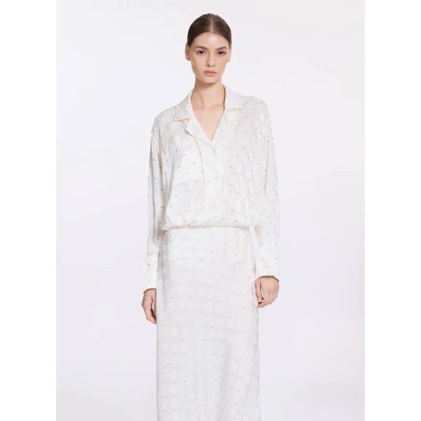 Elie Saab Monogram Jacquard & Lace Bodysuit, view 2