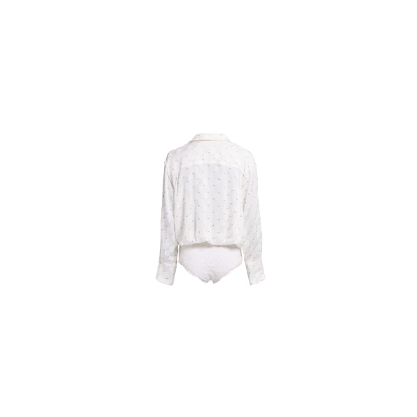 Elie Saab Monogram Jacquard & Lace Bodysuit, view 5